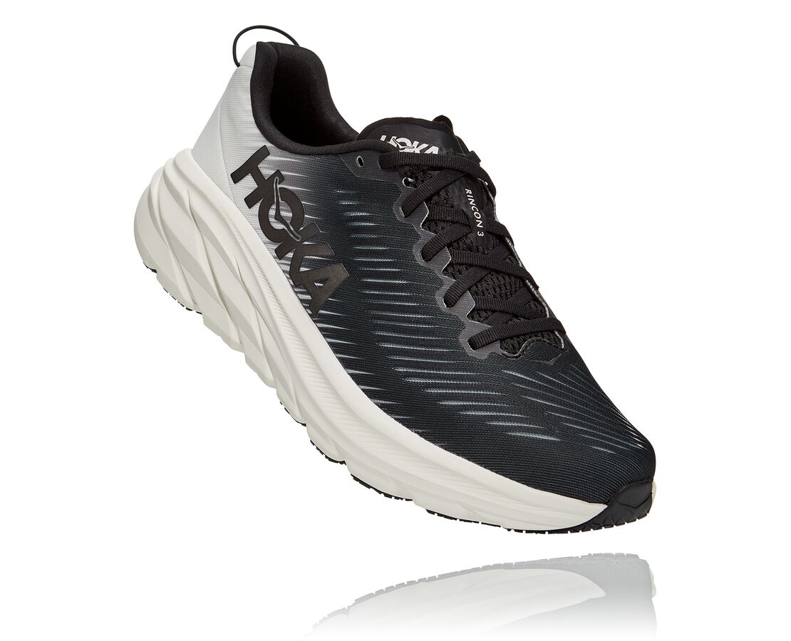 Hoka Rincon 3 Men\'s Running Shoes Black White Lightweight Size XX Men main image 2